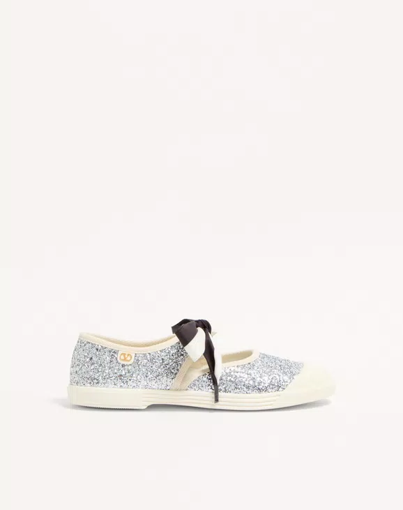 Valentino Bay By Bay Ballerina Sneakers In Glitter Fabric - Image 1